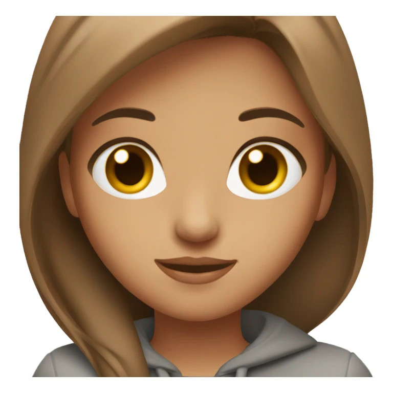 Girl with brown straight hair and brown eyes sticker