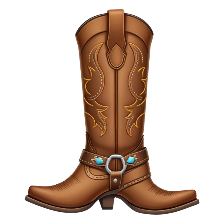 One pair of Cowboy boots with details sticker