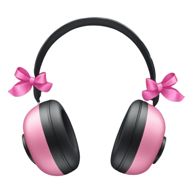 Cute headphones with pink bows on the side  sticker