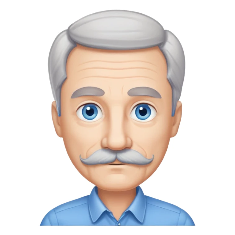 60 year old man , blue eyes, mustash and grey hair  sticker