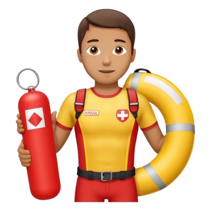Lifeguard Holding Rescue Tube sticker