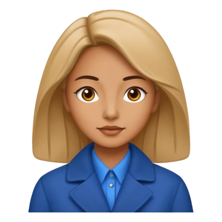 woman in blue coat, sticker