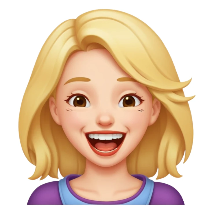 Girl laughing choking herself sticker