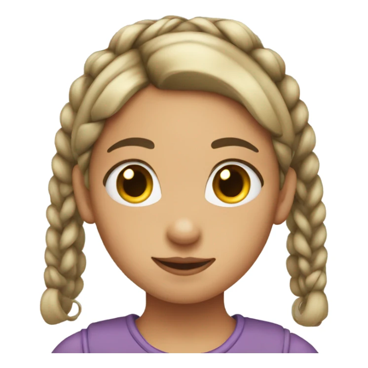 Girl with birded pigtails   sticker