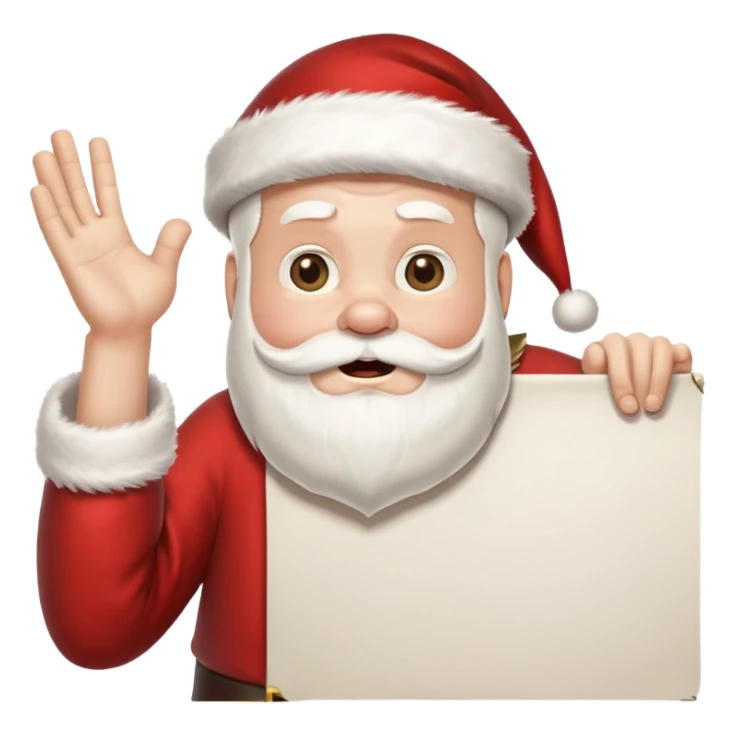 drunk santa holding up a huge blank banner 4 times his size above his head sticker