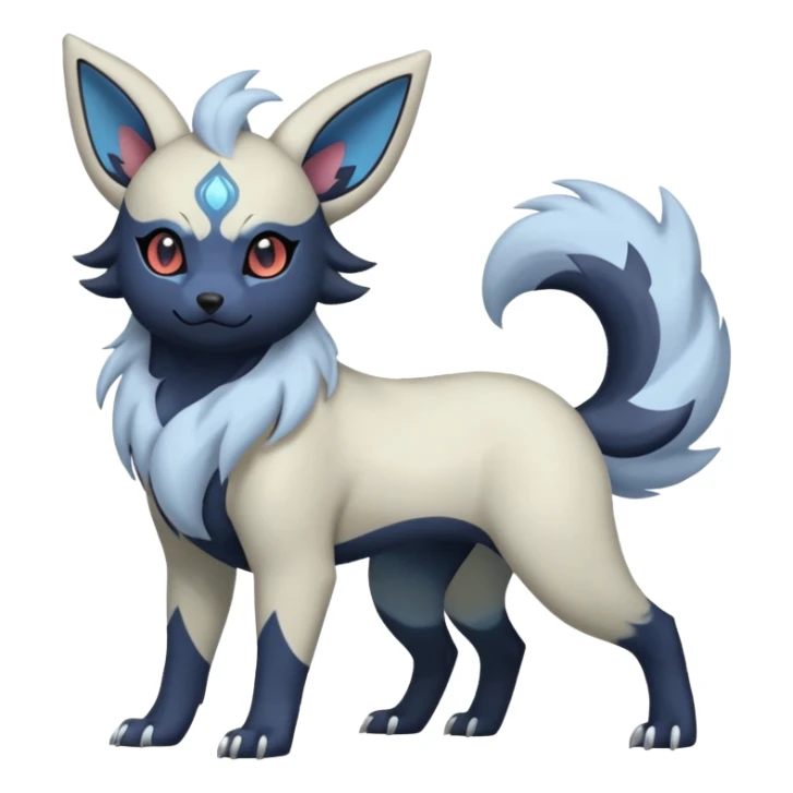Pastel Absol-Zorua-Umbreon-fusion (full body) sticker