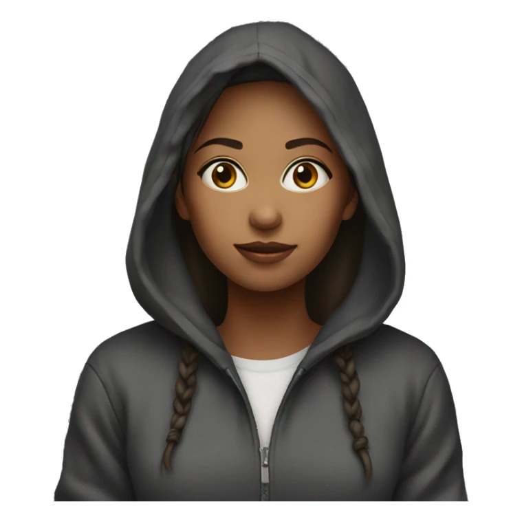 young woman, cool, in hoodie sticker
