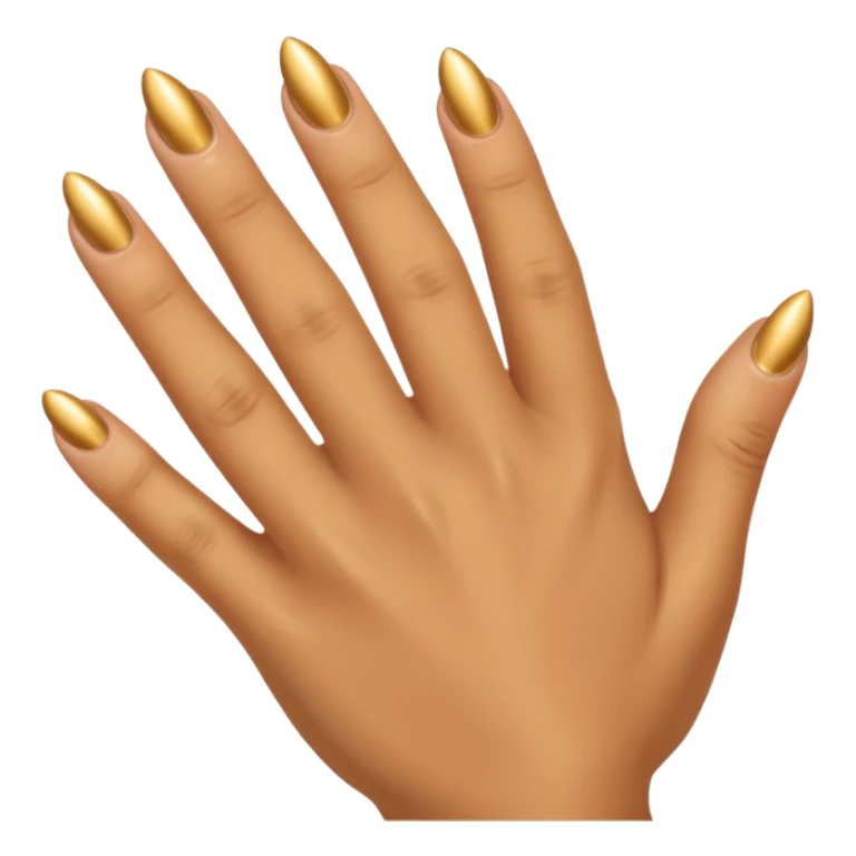 Tan skin hand with really short gold nails sticker