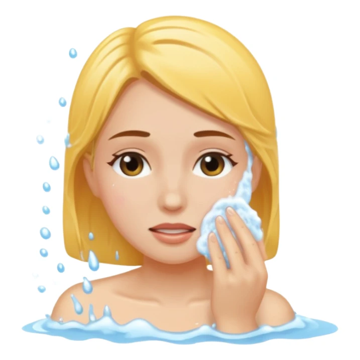 a female washing  her face sticker