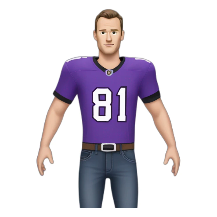 Jonathan Toews wearing a purple shirt and jeans  sticker