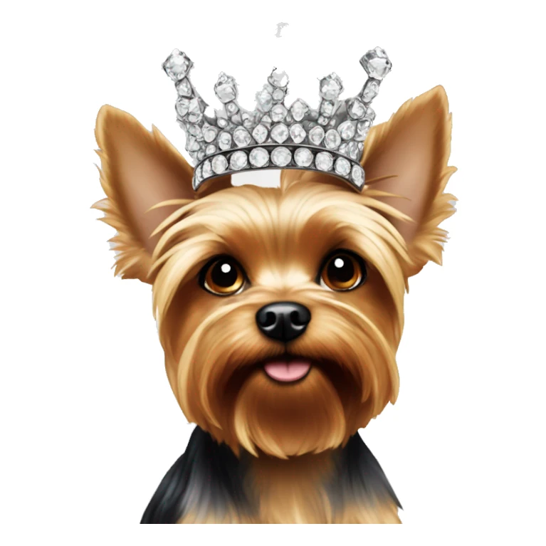 Yorkie's head in a crown of diamonds sticker