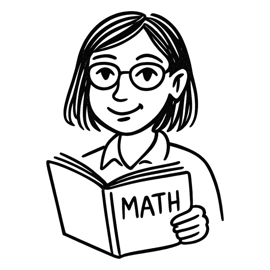 A good math teacher with black hair and beautiful eyes sticker