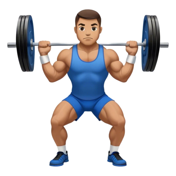 powerlifter with blue shorts perfoming deadlift sticker