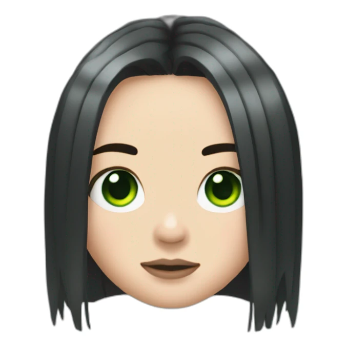 billie eilish with black hair and green roots sticker