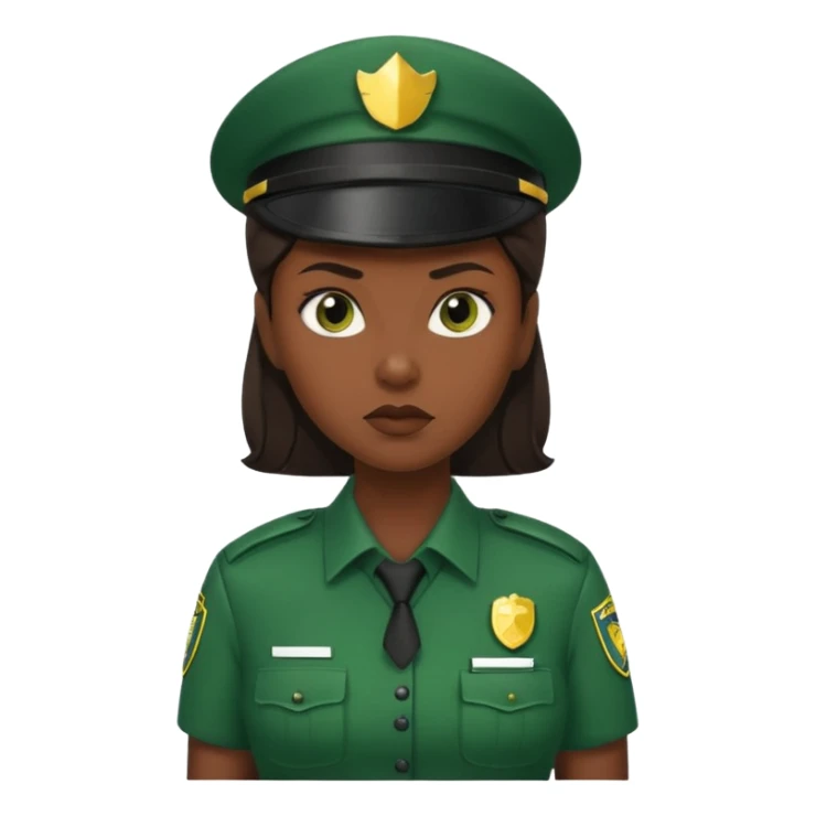 woman Security guard green dress sticker