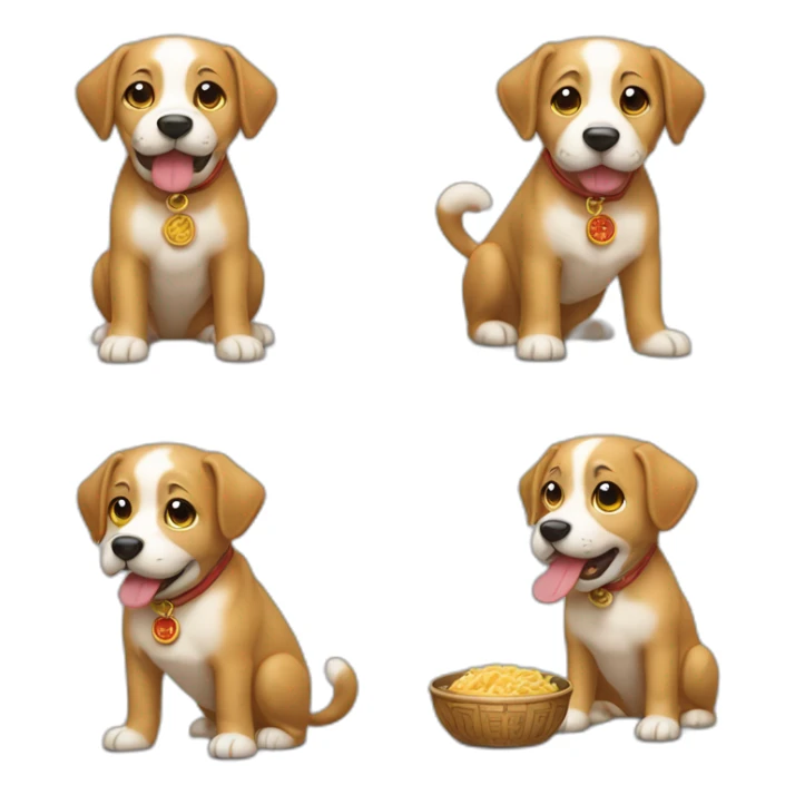 Un chinois qui mange du chien sticker