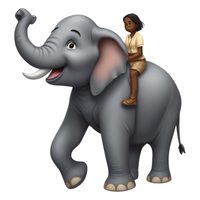 👩‍🦯         🐘       the girl riding the elephant  sticker