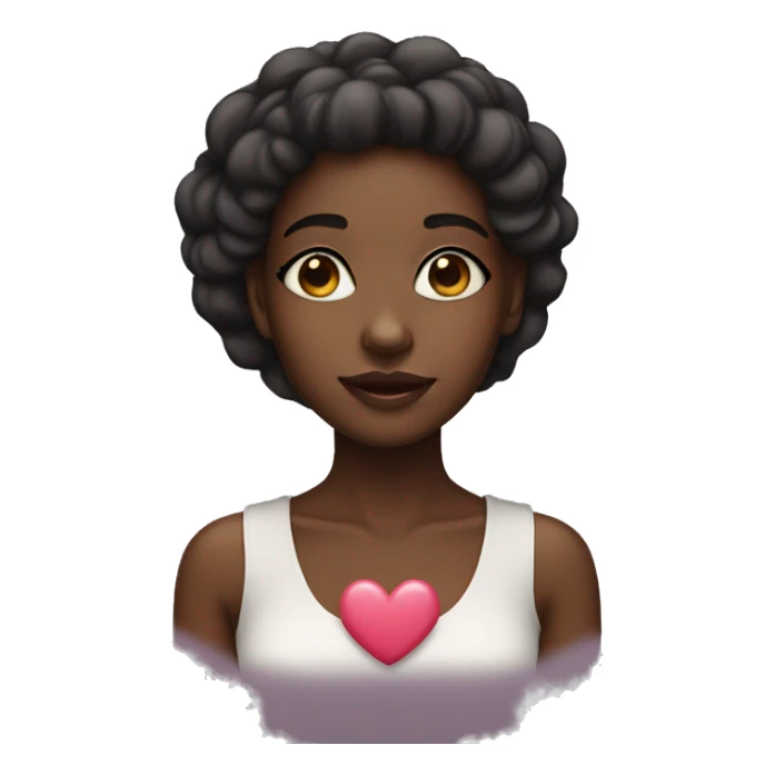 Black girl with heart eyes  sticker