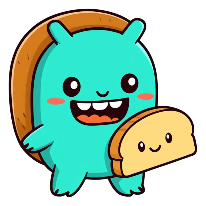 Ribs cyan bread clover evil sassy prank around the clock teeth sticker