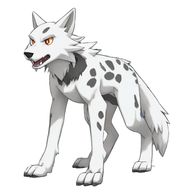  Cool Edgy War-Digimon-Fakemon-Wolf with edgy markings full body sticker