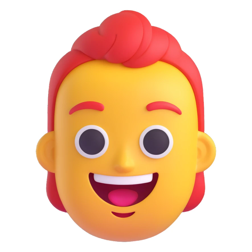 happy Huron, playful, modern emoji style sticker