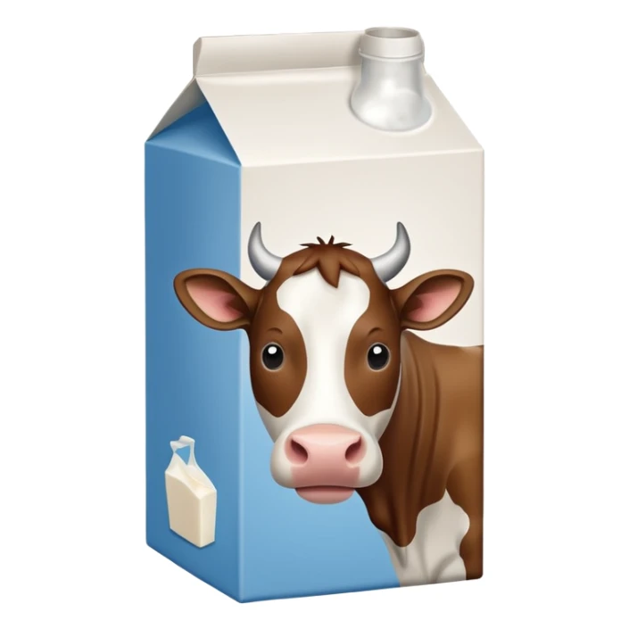 Milk Carton with cow on it  sticker