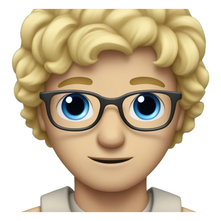 blond hair man with blue eyes and eyeglasses sticker