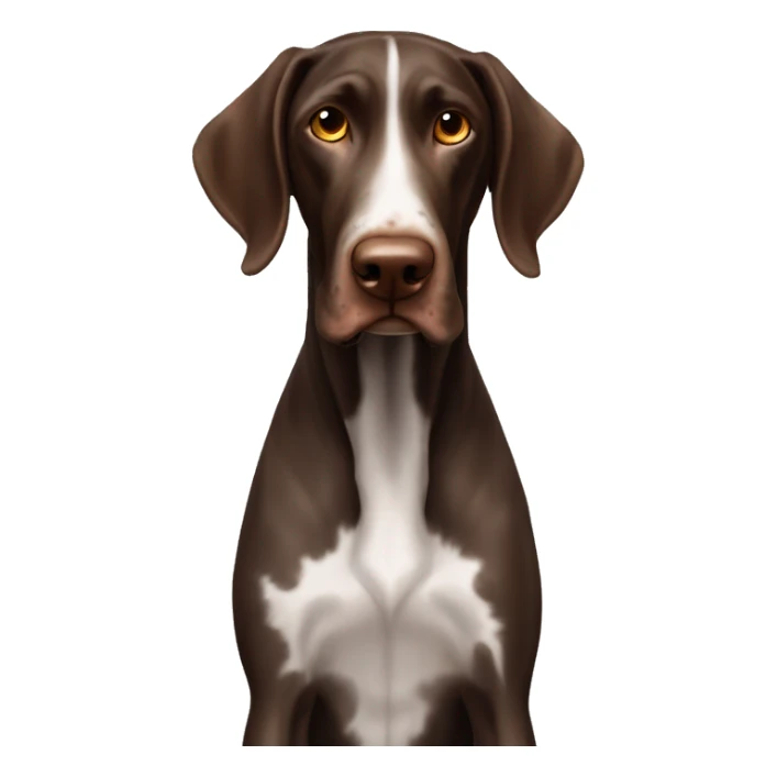 brown gsp dog French Pointer, dark brown roan with eyes, dark brown fur sticker