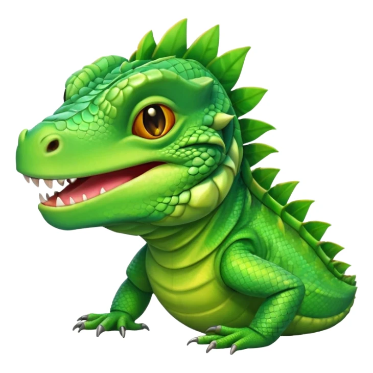 iguana with a happy face sticker