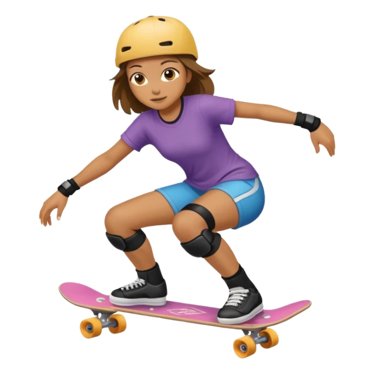 Knee pad woman skateboarder sticker