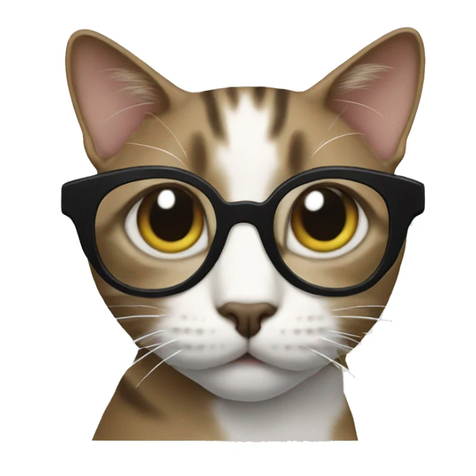 cat black glasses sticker