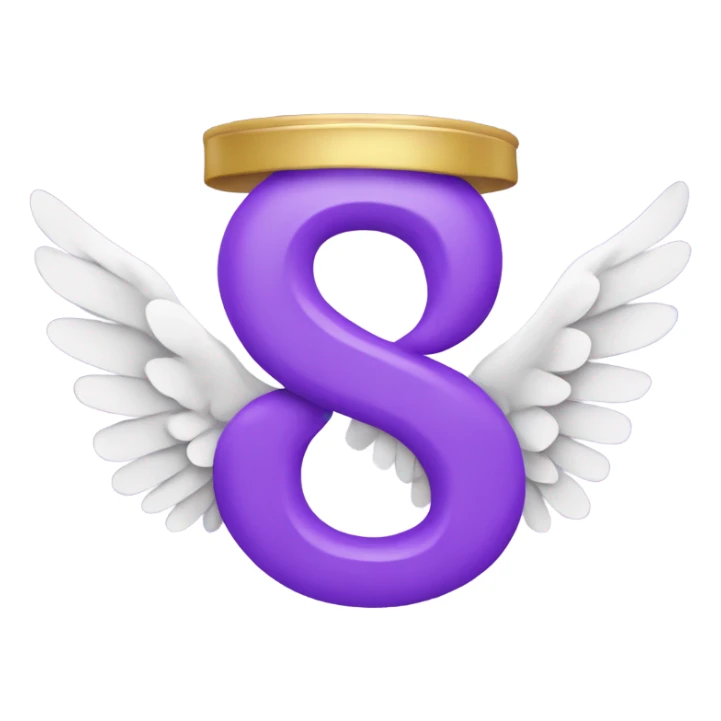 Purple letter S with angel wings sticker