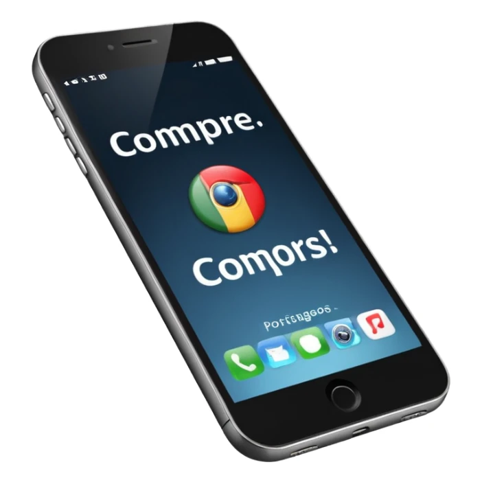 Quero uma desenho de celular e em baixo quero uma frase escrita ass vendendo esse celular em português  sticker