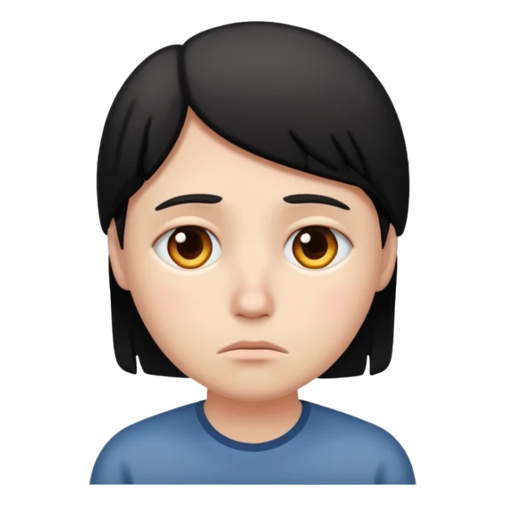 sad and lonley person just face, not hair sticker