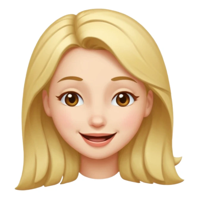 Girl winking with her left eye closed, happy face,  sticker