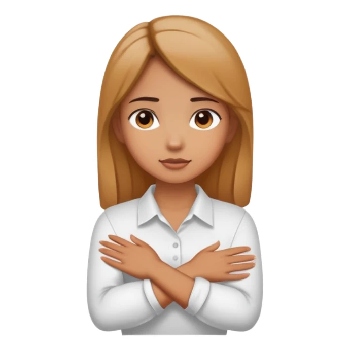 Girl with her hands crossed on her neck sticker