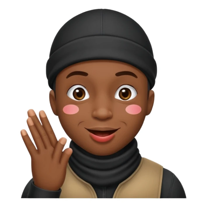 Black robber blowing a kiss sticker