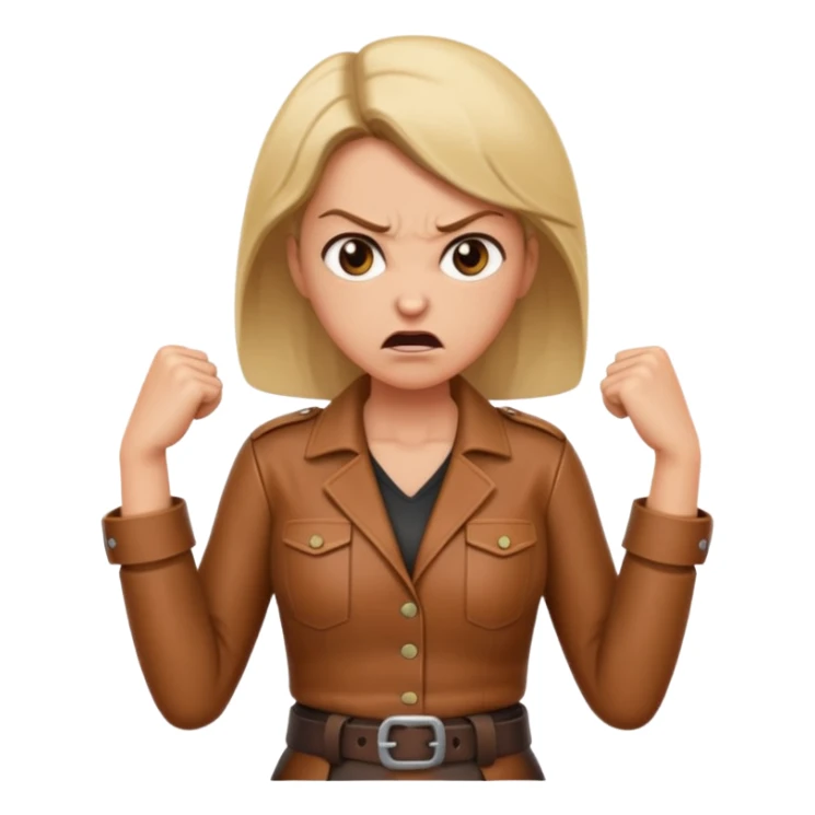 mom with a belt in her hands and an angry expression on her facd sticker