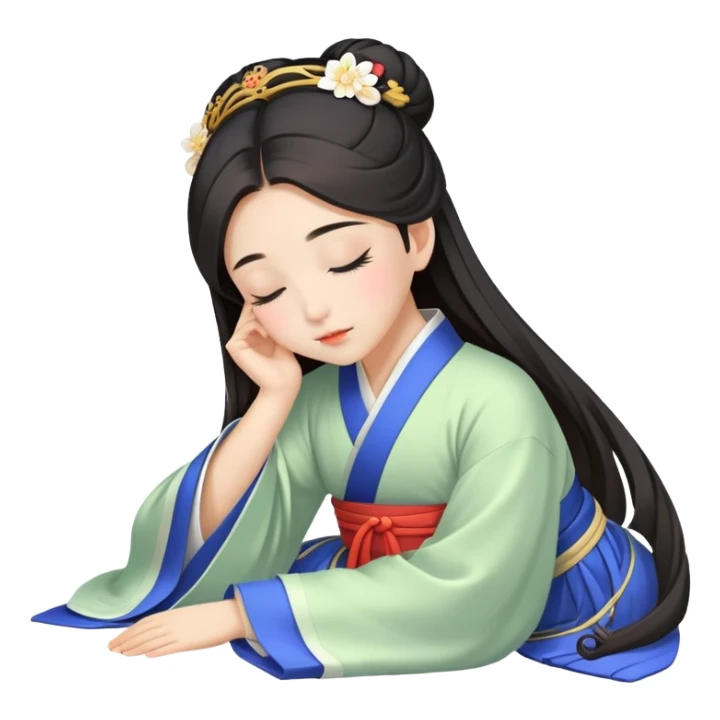 Beautiful girl sleeping in Hanfu sticker