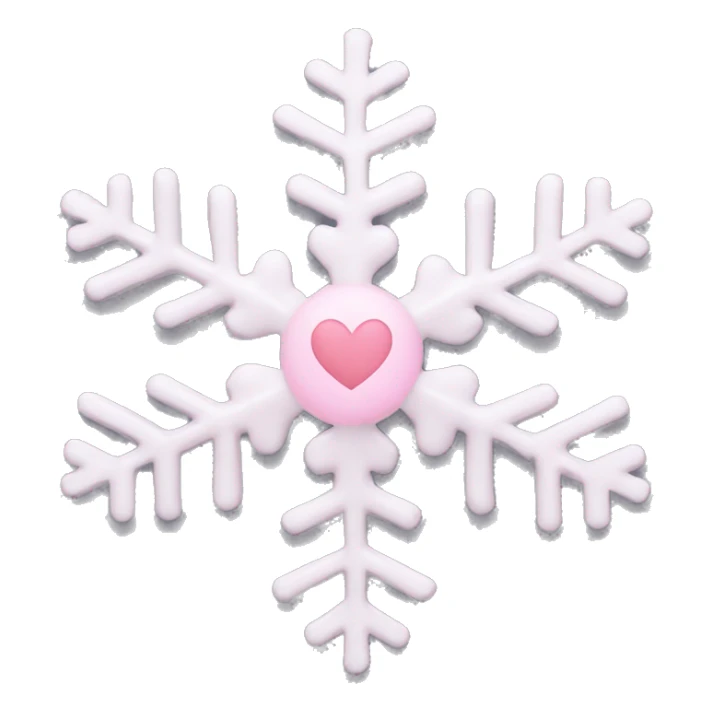 Snowflake with a light pink heart in the middle ￼ sticker