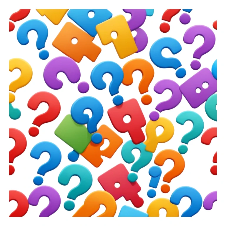 cards with questions signs sticker