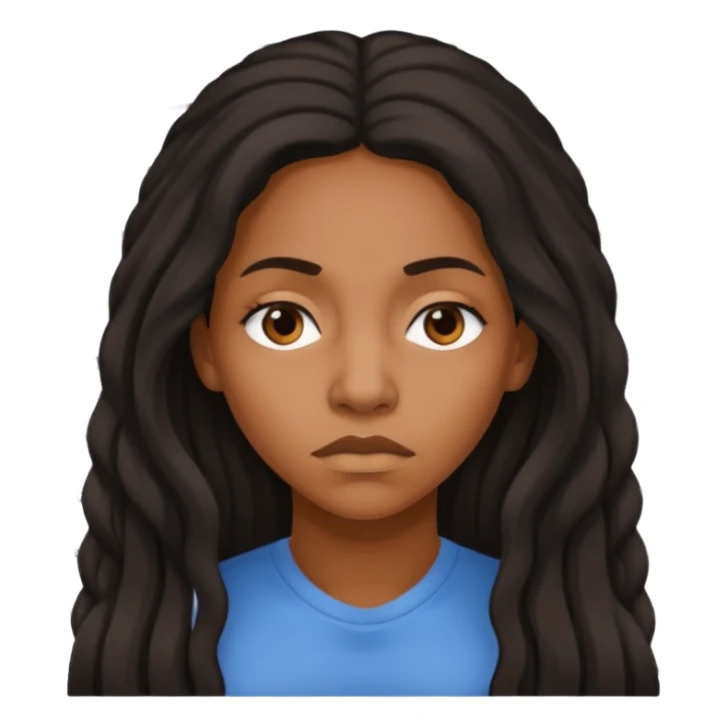sad Long haired black Woman on a mug shot sticker