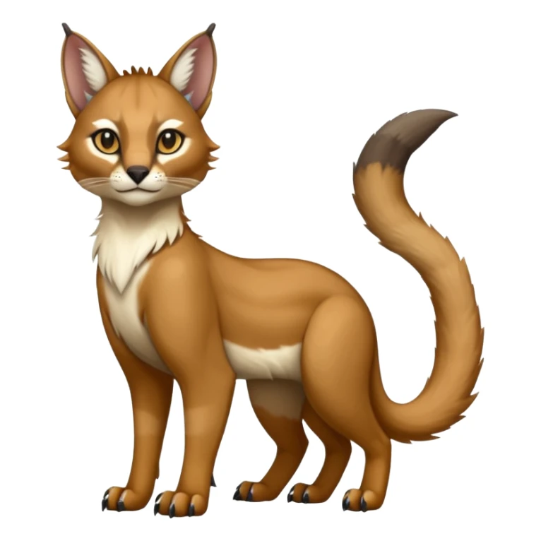 white glorious divine exotic cute cool beautiful shiny beautiful fantasy-caracal-civet-genet-sergal-vernid-Cacomistle-oncilla-animal-Fakémon-hybrid-fursona (full body) sticker