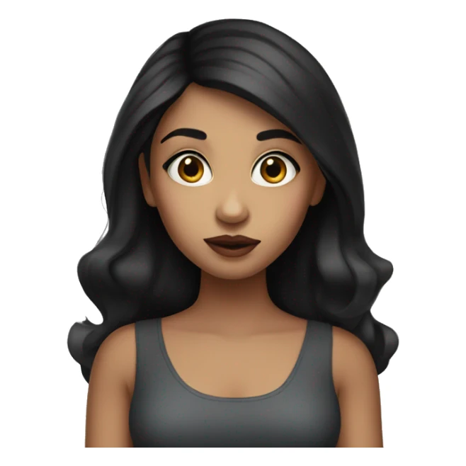 girl with dark hair, full lips and big eyes sticker