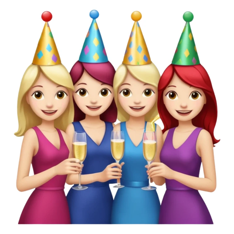 Group of 5 girls emoji sticker