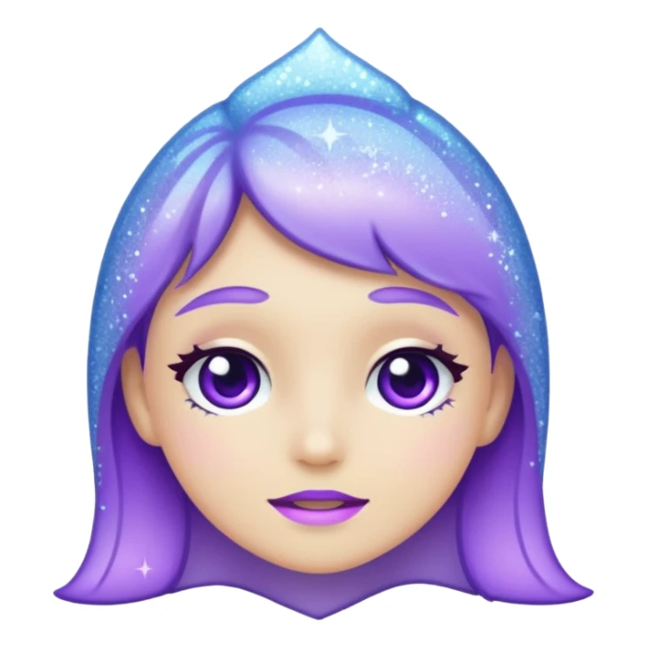 glitter frost cian and purple sticker