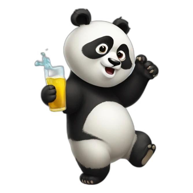 Drunken panda sticker