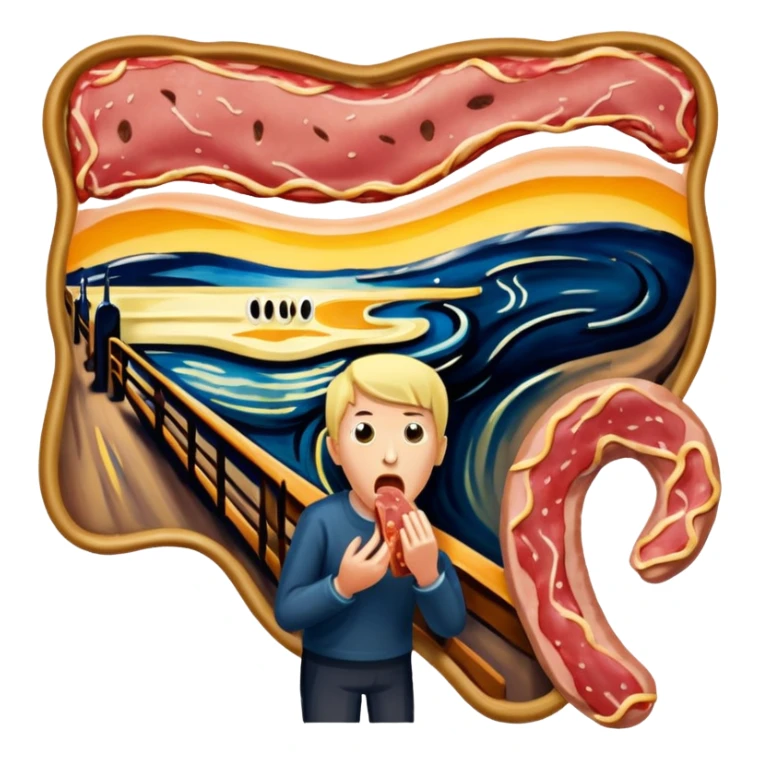 Edvard munch The Scream painting with SPAM MEAT landscape  sticker