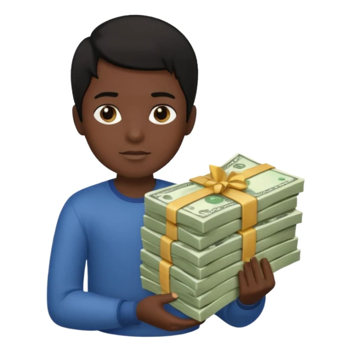 Has un chico con mucha plata en sus manos y que tenga pelo negro  sticker