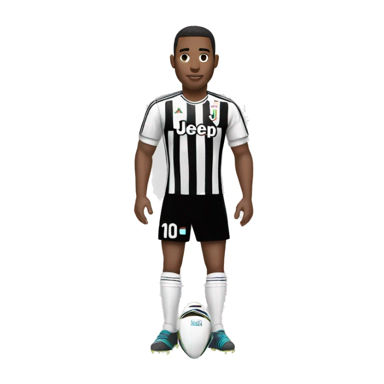 Men with Juventus shirt and shin guards sticker